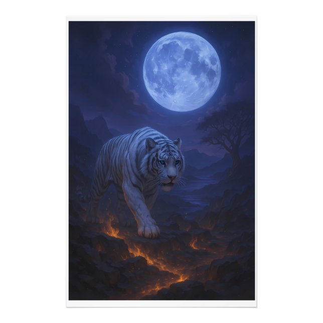 Foto Volcanic White Tiger Premium Wall Art – Fine Art (Frente)