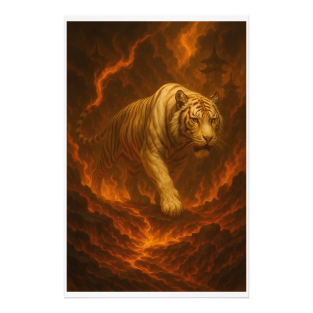 Foto Volcanic White Tiger Premium Wall Art – Fine Art  (Frente)