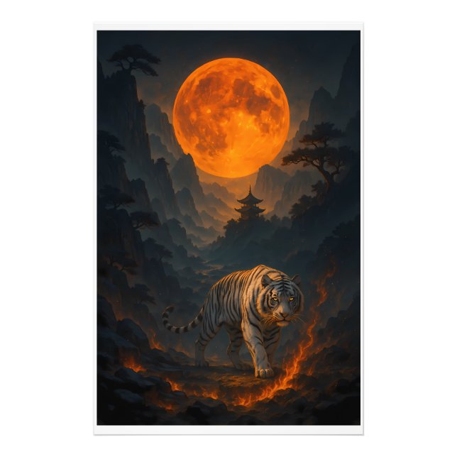 Foto Volcanic White Tiger Premium Wall Art – Fine Art (Frente)