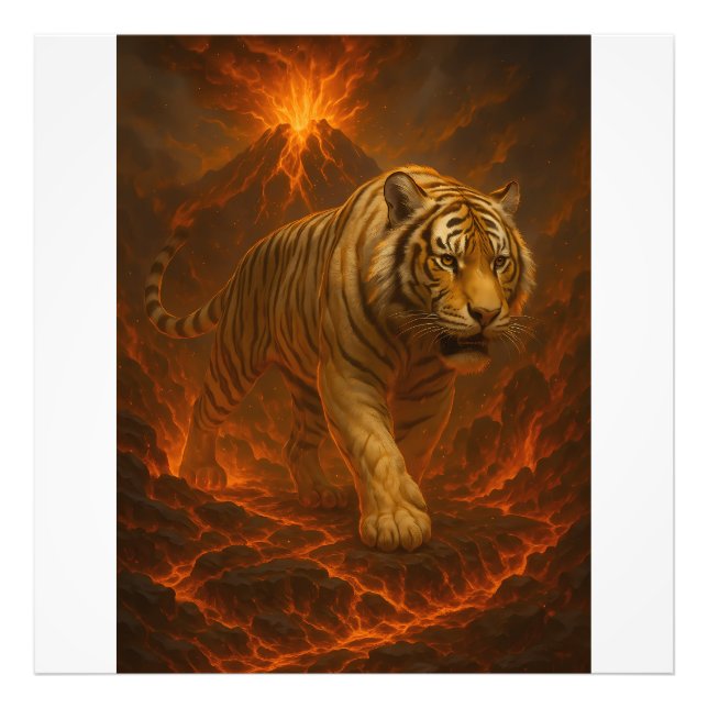 Foto Volcanic White Tiger Premium Wall Art – Fine Art C (Frente)