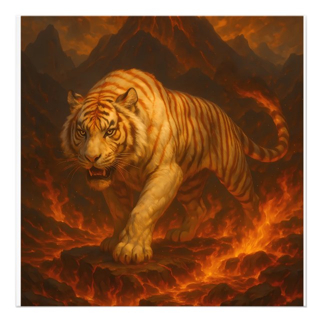 Foto Volcanic White Tiger Premium Wall Art – Fine Art C (Frente)