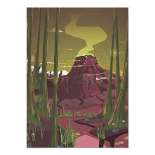 Foto Vulcão Erupindo no Cartoon do Pântano
