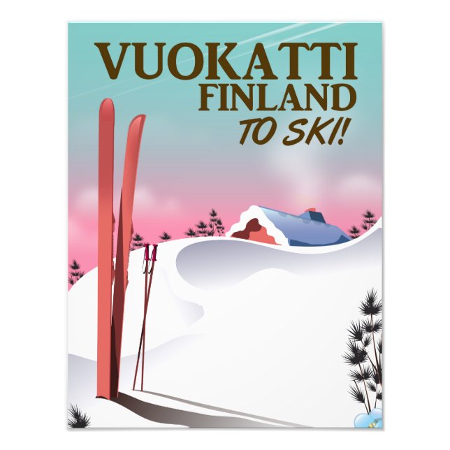 Foto Vuokatti Finlândia ski poster (Frente)