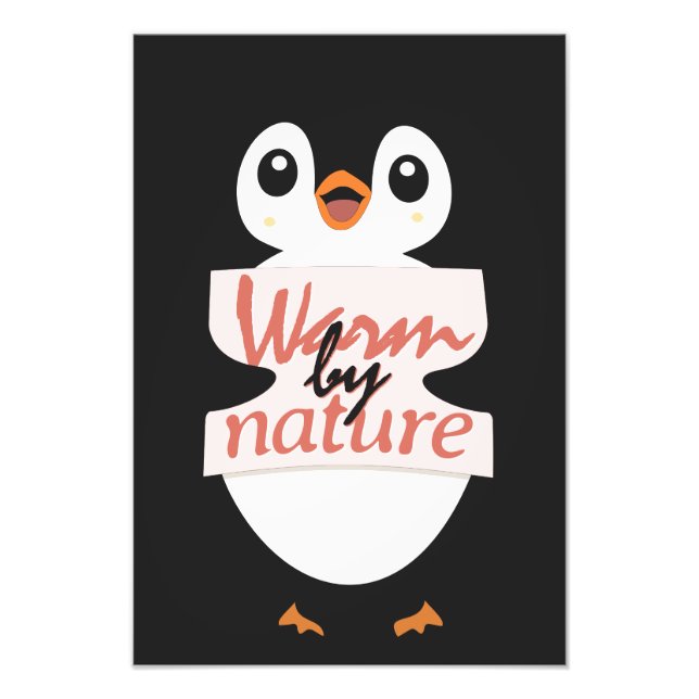 Foto Warm by nature: Adorable Penguin with Playful Text (Frente)