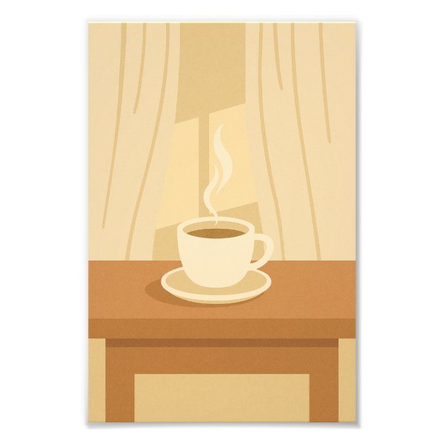 Foto Warm Morning Coffee Poster – Minimalist Cozy Art (Frente)