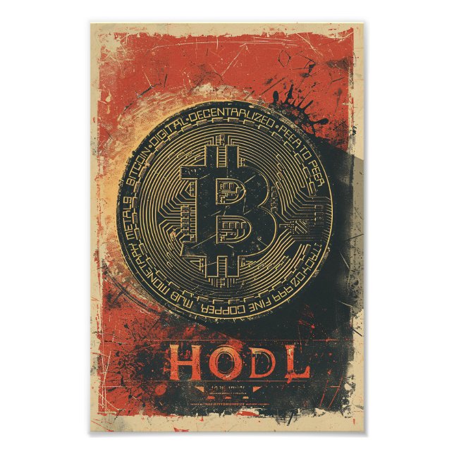 Foto Washed Bitcoin hodl crypto blockchain (Frente)