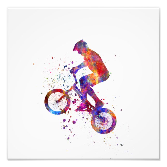 Foto Watercolor bmx rider (Frente)