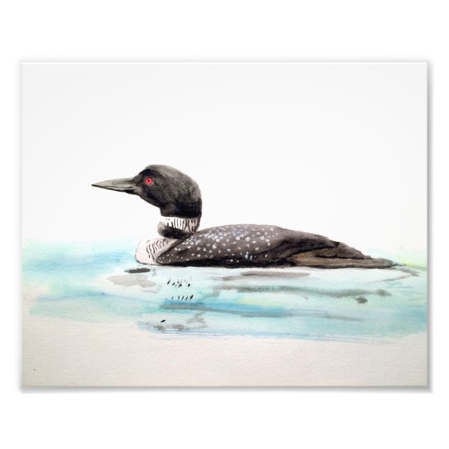 Foto Watercolor Loon Art (Frente)