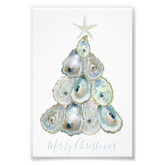 Foto Watercolor Oyster Christmas Tree