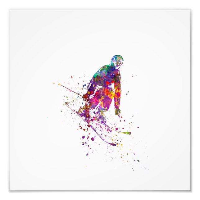 Foto watercolor skier (Frente)