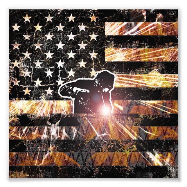 Foto Welding Flag Sparks and Flames (Frente)