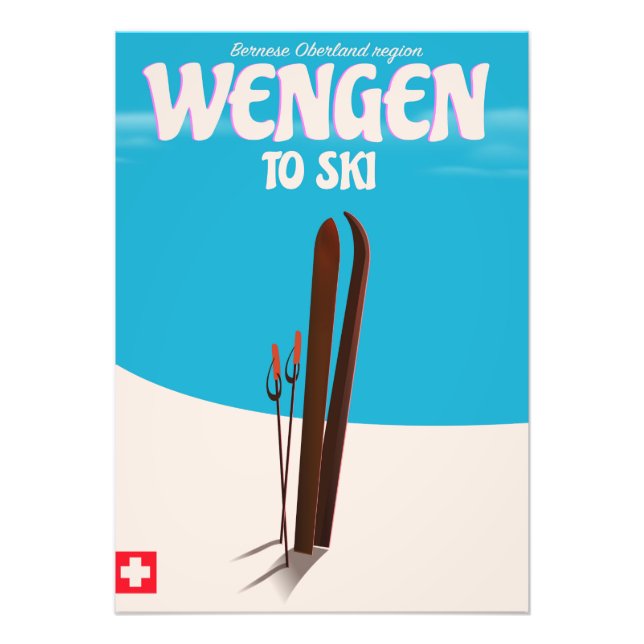 Foto Wengen, Suiça, Ski Poster (Frente)