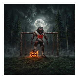 Foto Werewolf Soccer Player Halloween Horror Art