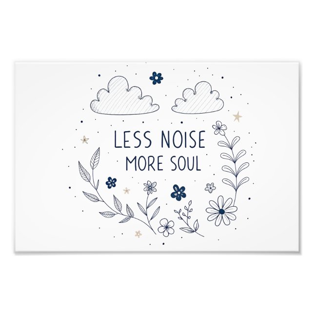 Foto Whimsical Floral Soul Quote Line Art (Frente)