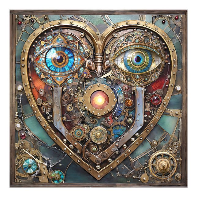 Foto Whimsical Steampunk Heart I See You I Love You (Frente)