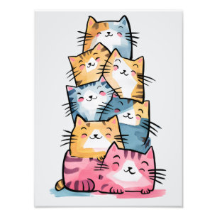 Foto Whimsical Watercolor Cats Modern