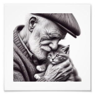 Foto Whisker Kisses: Homem Idoso com Arte de Parede Kit