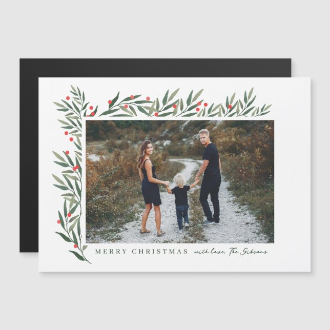 Foto White do inverno Greenery (Frente/Verso)