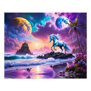 Foto White Unicorn Fantasy Tropical Beach