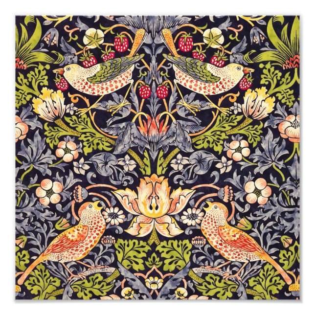 Foto William Morris Strawberry Thef Floral Art Nouveau (Frente)