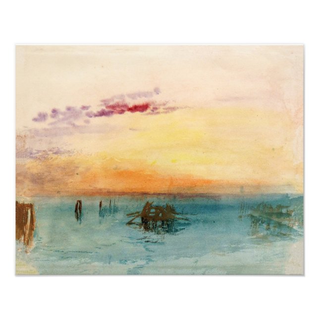 Foto William Turner - A laguna perto de Veneza no Sunse (Frente)