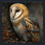 Foto Wise Barn Owl Perched on Ancient Branch<br><div class="desc">Majestic and serene, this barn owl commands attention with its classic heart-shaped facial disc and intense dark eye that seems to hold centuries of quiet wisdom. Golden hues blend seamlessly across its head and wings, accented by intricate patterns of slate gray, warm rust, and delicate speckling that catch the light...</div>