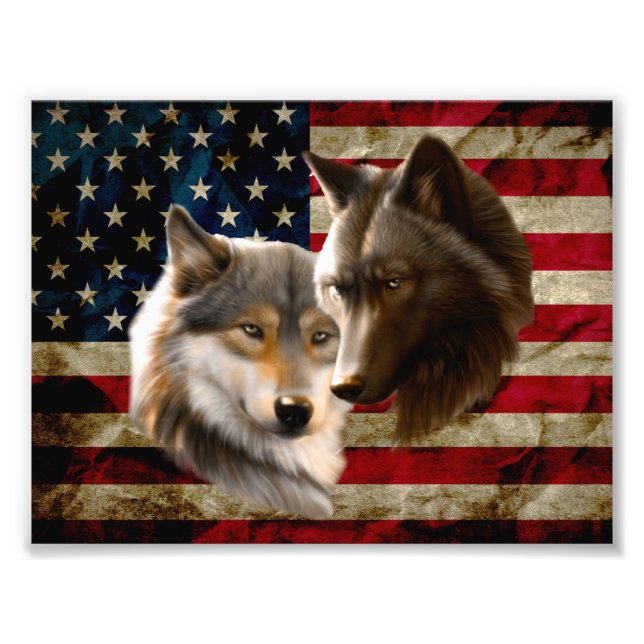 Foto Wolves American Flag (Frente)