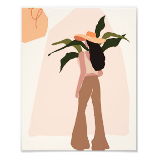 Foto Woman in hat and bell bottoms