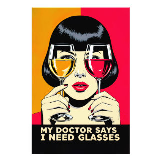 Foto Woman with Wine Glasses and Text