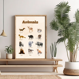 Foto Woodland Animal Nursery Wall Art