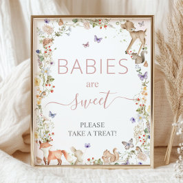 Foto Woodland Animal Wildflower Baby Shower Sweet Treat