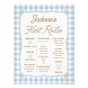 Foto Xadrez Azul Primeiro Rodeio Marco Aniversário Post