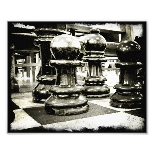 Foto Xadrez em Preto e Branco (Frente)