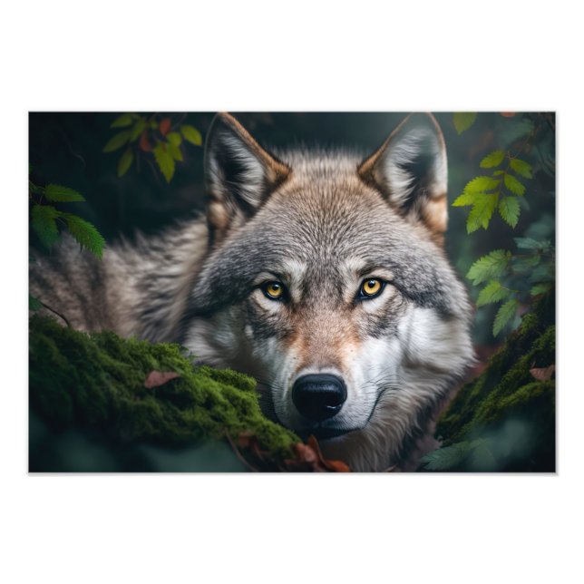 Foto Yellowstone Wolf Photo Impressão (Frente)