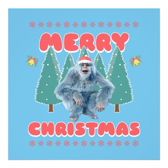 Foto Yeti Engraçado - Feliz Natal (Frente)