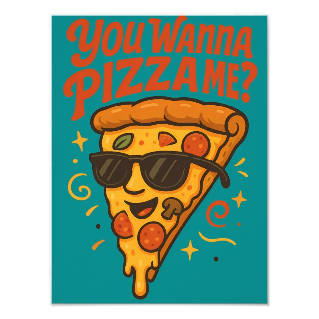 Foto You Wanna Pizza Me Funny Retro Design (Frente)