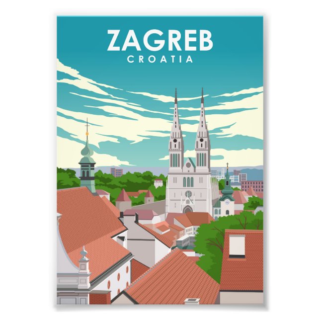 Foto Zagreb Croatia Europe Travel Poster (Frente)