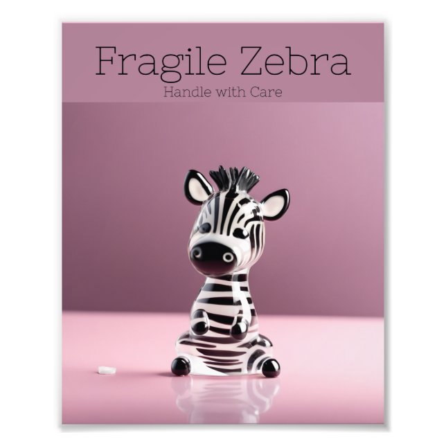 Foto Zebra Frágil: Lidar com cuidado (Frente)