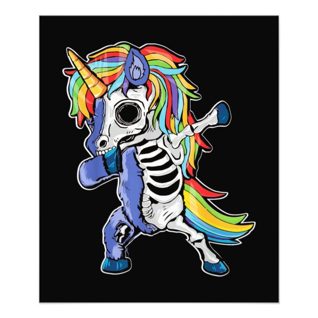 Foto Zombie Unicorn Dabbing Skeleton (Frente)