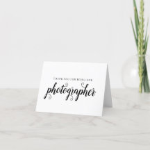 Fotografador Black Script Obrigado Cartão De Casam