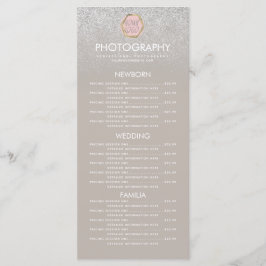 Fotografia Business Silver Glitter Menu Logotipo