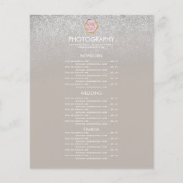 Fotografia Business Silver Glitter Menu Logotipo