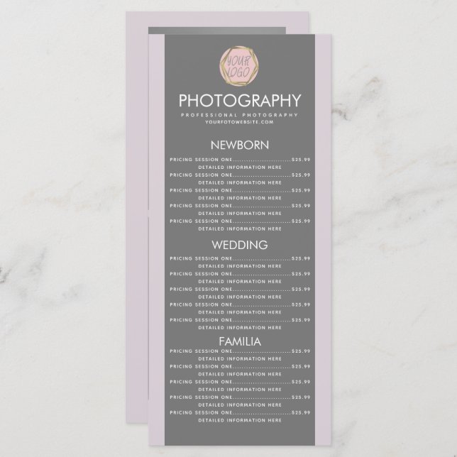 Fotografia Comercial Seu Logotipo, Menu Tonalidade (Frente/Verso)