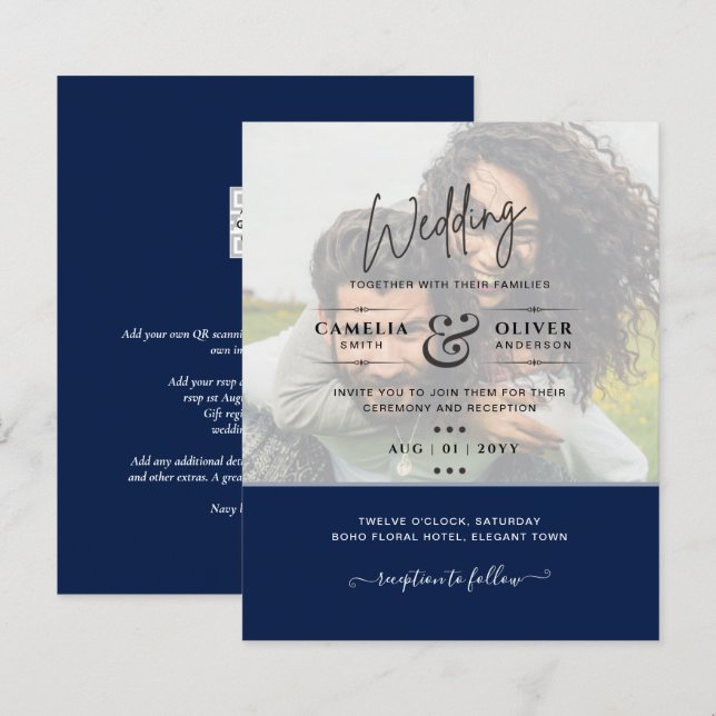 FOTOGRAFIA CONVITE Sobreposição de Orçamento Texto (Frente/Verso)