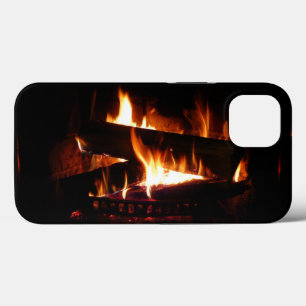 Fotografia da cena de inverno quente em lareira
