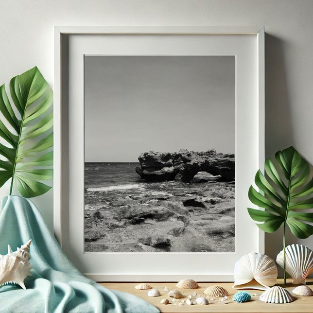 Fotografia da praia em Rocks Jupiter Florida (South Florida beach pictures black and white photography Blowing Rocks Jupiter Victoria Grigaliunas)