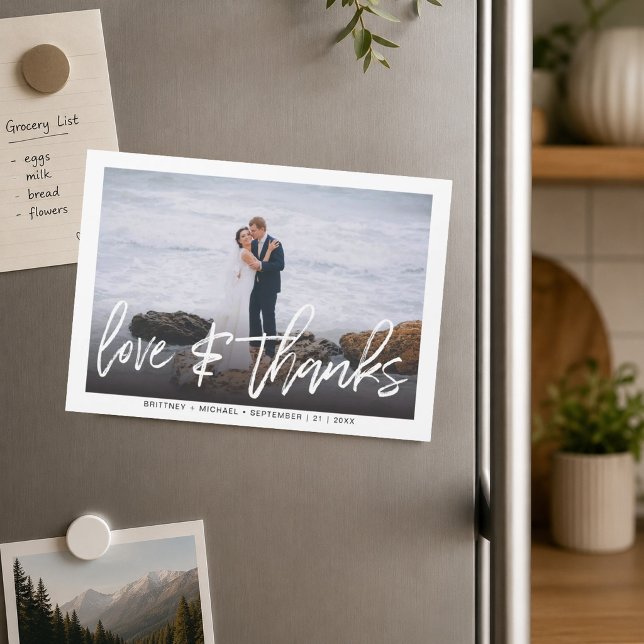 Fotografia de Carta à Mão Amor & Agradecimento Obr (Express your sincere gratitude with effortless, contemporary style using this modern thank you.)