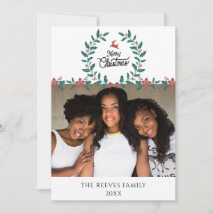 Fotografia de Família Cartão de Natal Branco