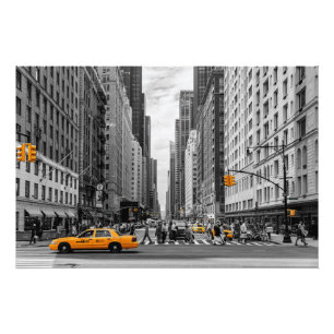 Fotografia de Pop de Cor Urbana de Taxi em Nova Yo