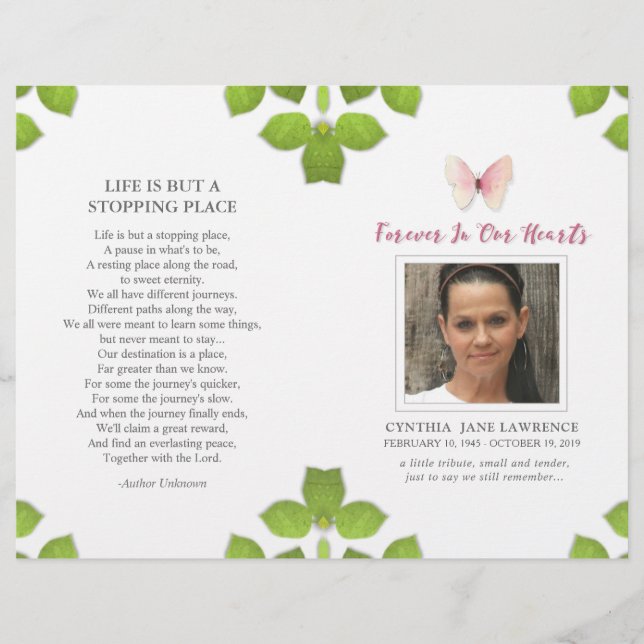 Fotografia do Funeral Memorial da Borboleta Rosa (Frente)